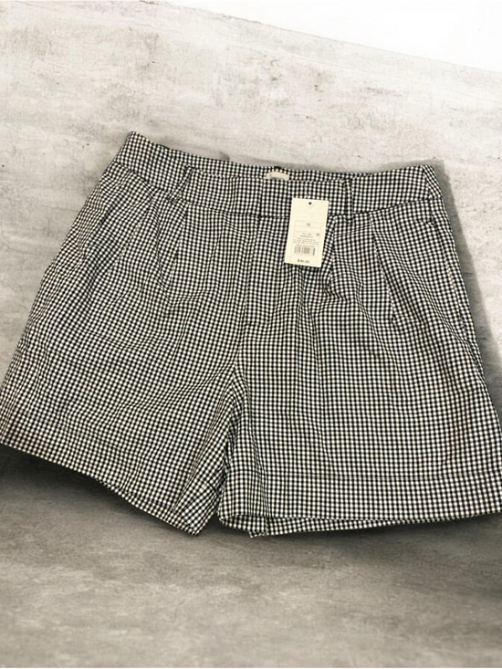 a new day Pants - a new day Black and White Gingham Bermuda Shorts